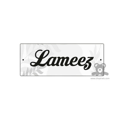 ShopTwiz Rectangle White Acrylic Black Letter Name Plate for House and Office