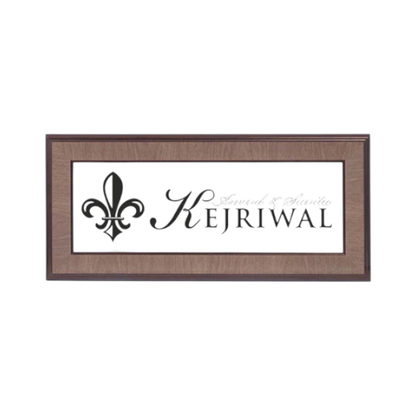 ShopTwiz Rectangle Wood White Acrylic Black Letter Name Plate for House and Office