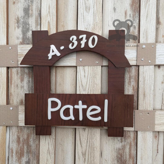 ShopTwiz Wood Stick White Letter Name Plate for House and Office