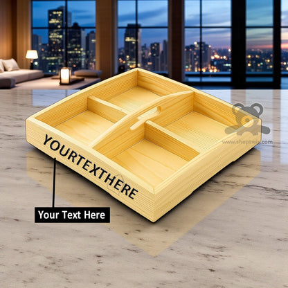 ShopTwiz Customized Wooden Tray – Personalize with Logo or Name | Elegant Corporate Gift