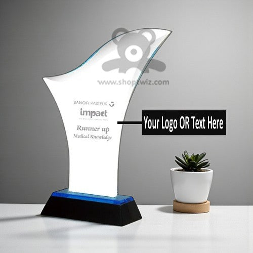 ShopTwiz Customized Acrylic Trophy – Personalized Logo & Name Corporate Gift