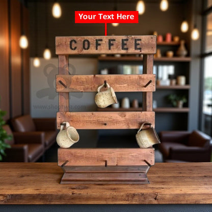 ShopTwiz Customized Wooden Coffee Stand – Personalize with Logo or Name | Elegant Corporate Gift