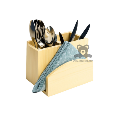 ShopTwiz Wooden Knife and Spoon Stand for Dining Table and Kitchen