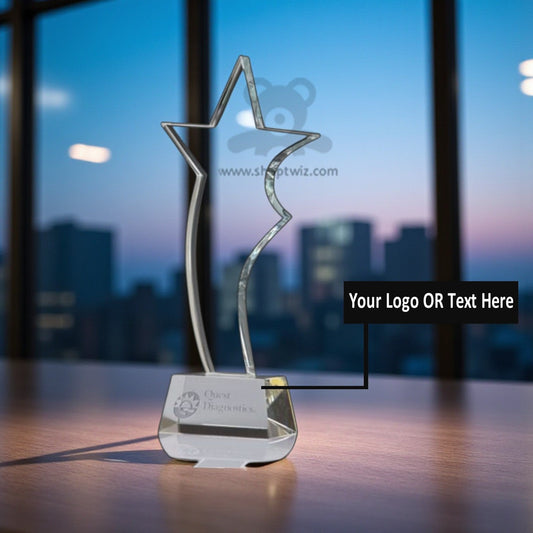 ShopTwiz Customized Star Trophy – Personalized Logo & Name Corporate Gift