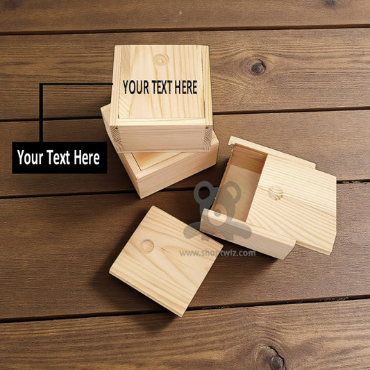 ShopTwiz Customized 1 Piece Wooden Box Set – Personalize with Logo or Name | Elegant Corporate Gift