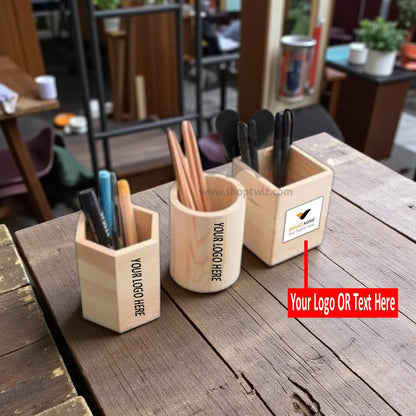 ShopTwiz Customized Wooden Pen Box – Personalize with Logo or Name | Elegant Corporate Gift