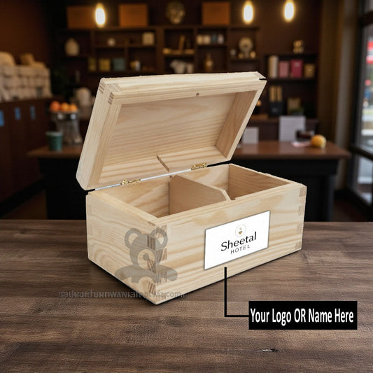 ShopTwiz Customized Wooden Kitchen Box – Personalize with Logo or Name | Elegant Corporate Gift