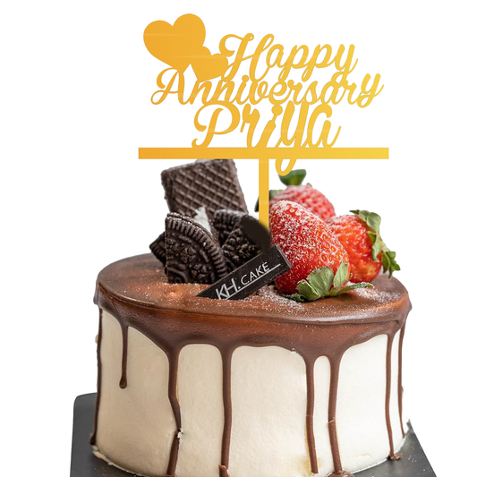 Happy Anniversary Priya cake topper