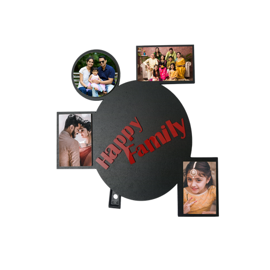 ShopTwiz Happy Family Collage Photo Frame with 4 photos ( Customizable )