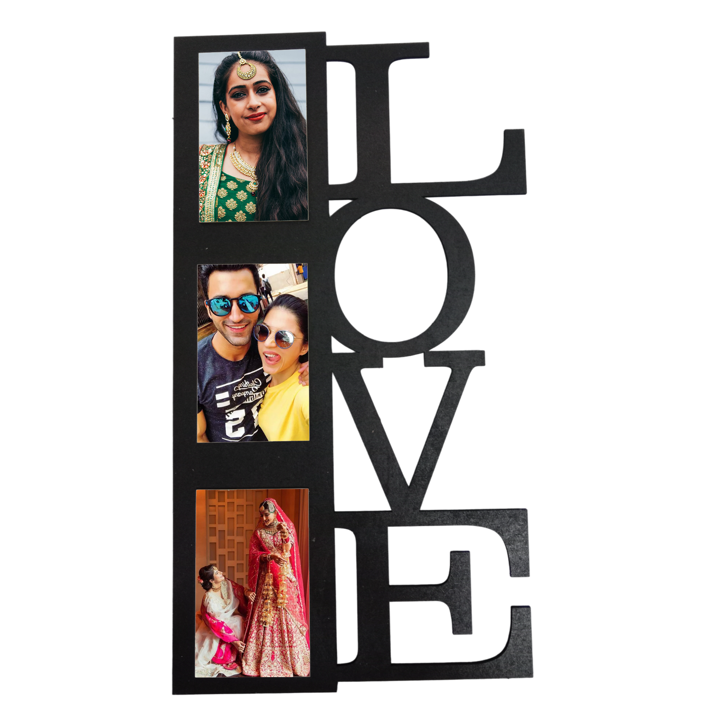 ShopTwiz Love You Collage Photo Frame with 3 photos ( Customizable )