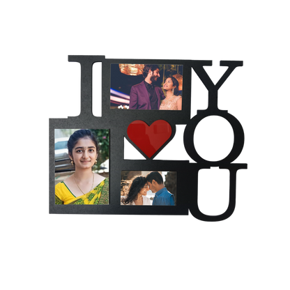 ShopTwiz I Love You Collage Photo Frame with 3 photos ( Customizable )