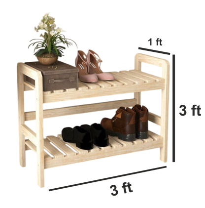 ShopTwiz Wooden Shoe and Pot Stand