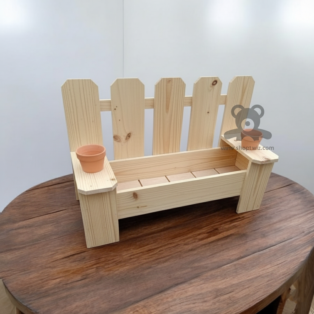 ShopTwiz Wooden Garden Bench Planter Box