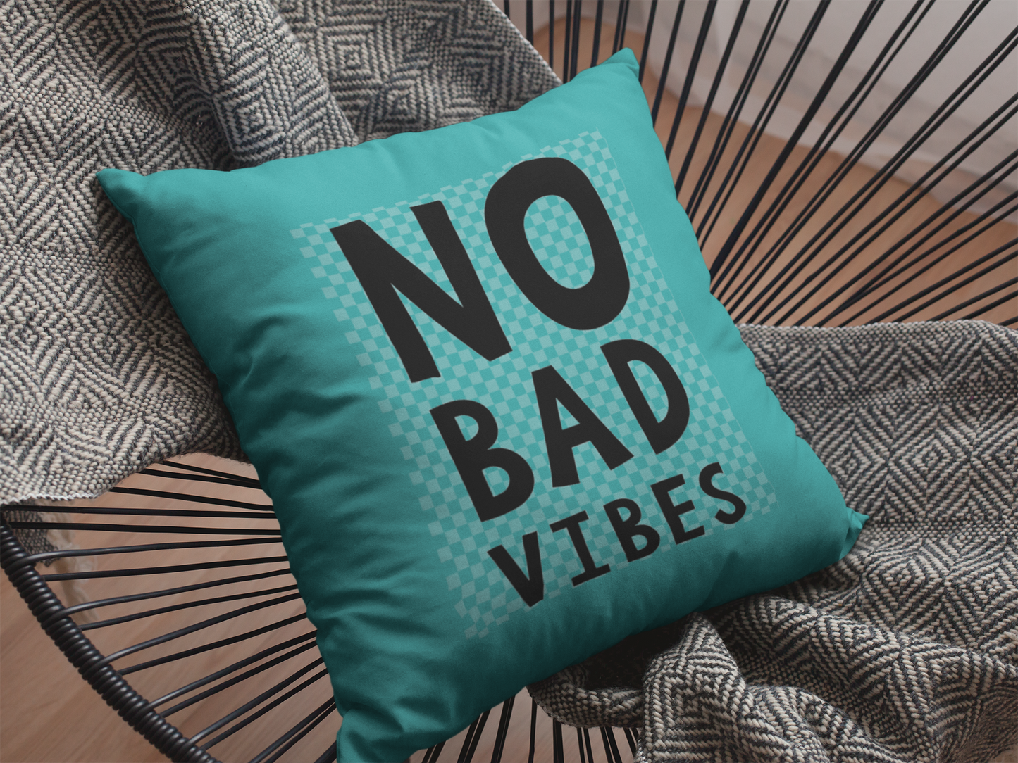 No Bad Vibes  Printed Cushion