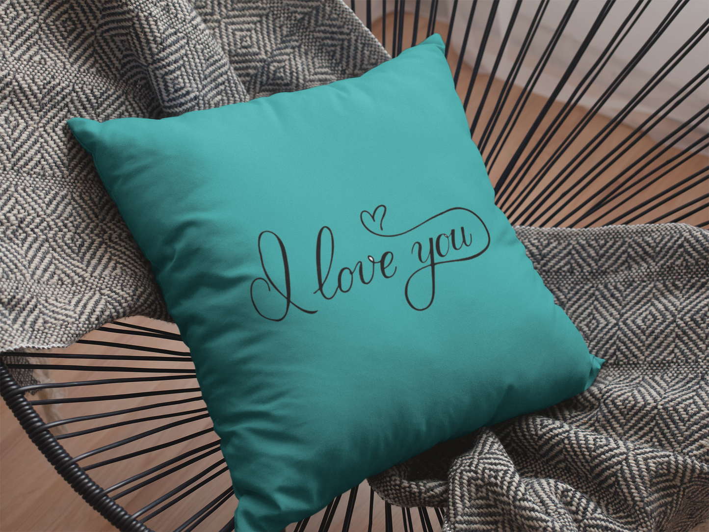 I Love  You Printed Cushion