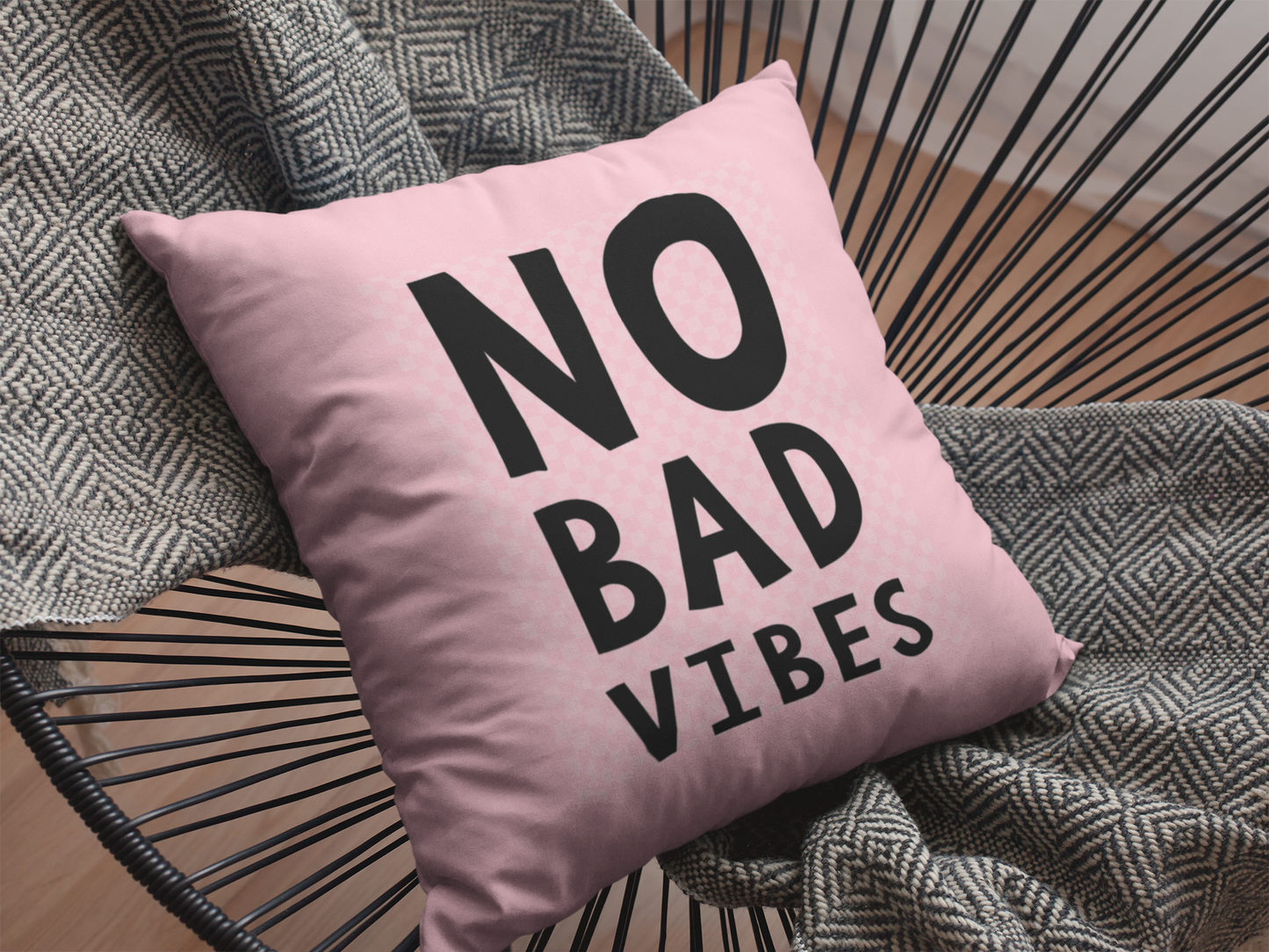 No Bad Vibes  Printed Cushion