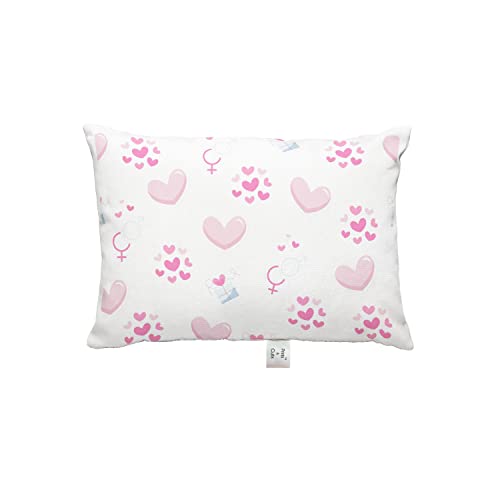 Prints and Cuts Toddler/Baby/New Born Pillow with Extra Soft Pillow Cover - Love Circle - 9" x 12" - Baby Pillow for Bedding, Bed Set - (Set of 1)