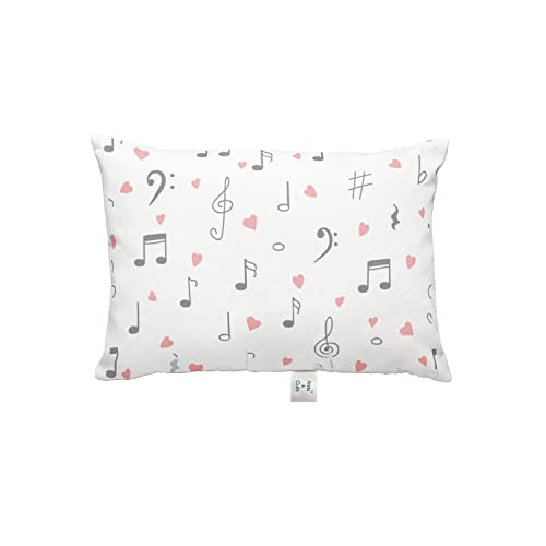 Prints and Cuts Toddler/Baby/New Born Pillow with Extra Soft Pillow Cover - Music - 9" x 12" - Baby Pillow for Bedding, Bed Set - (Set of 1)