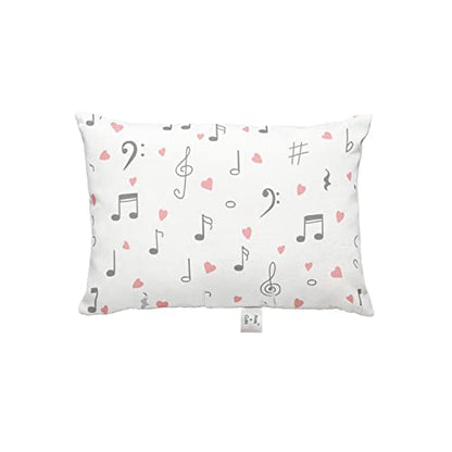 Prints and Cuts Toddler/Baby/New Born Pillow with Extra Soft Pillow Cover - Music - 9" x 12" - Baby Pillow for Bedding, Bed Set - (Set of 1)