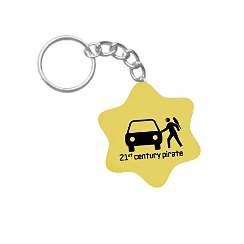 ShopTwiz 21st Century Pirate Printed Wooden (Hexagon) Keyring