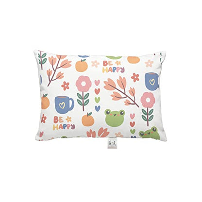 Prints and Cuts Toddler/Baby/New Born Pillow with Extra Soft Pillow Cover - Be Happy - 9" x 12" - Baby Pillow for Bedding, Bed Set - (Set of 1)