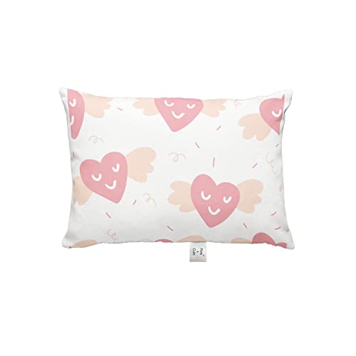 Prints and Cuts Toddler/Baby/New Born Pillow with Extra Soft Pillow Cover - Heart Face - 9" x 12" - Baby Pillow for Bedding, Bed Set - (Set of 1)