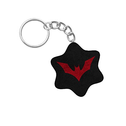 ShopTwiz Dark Red Bat Printed Wooden (Hexagon) Keyring