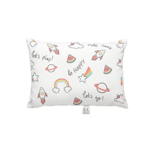 Prints and Cuts Toddler/Baby/New Born Pillow with Extra Soft Pillow Cover - Lets Play - 9" x 12" - Baby Pillow for Bedding, Bed Set - (Set of 1)