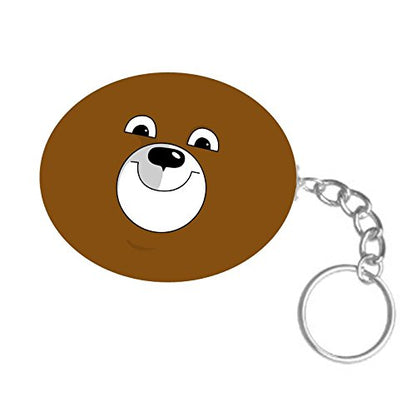 ShopTwiz Teddy Jelly Printed Wooden (Oval Shape) Keyring