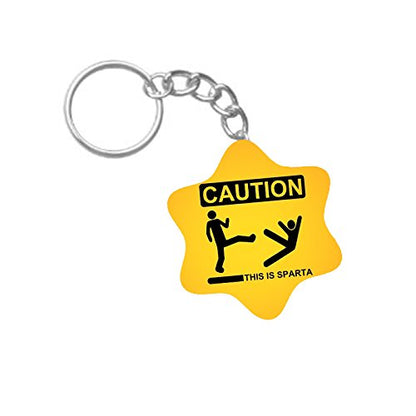 ShopTwiz Boy Caution Printed Wooden (Hexagon) Keyring