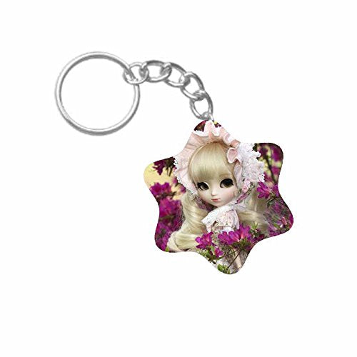 ShopTwiz Barbie Doll Printed Wooden (Hexagon) Keyring