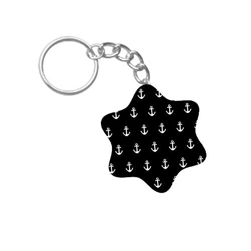 ShopTwiz Anchor Design Printed Wooden (Hexagon) Keyring