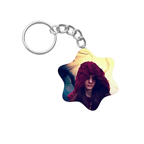 ShopTwiz Girl with Her Style Printed Wooden (Hexagon) Keyring