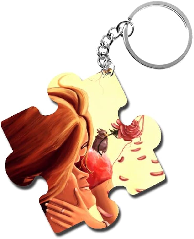 ShopTwiz Love Wooden Puzzle Key Ring (Set of 2)