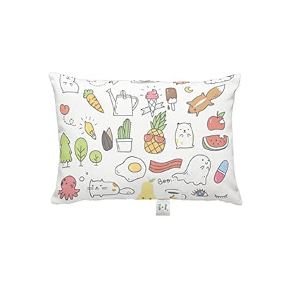 Prints and Cuts Toddler/Baby/New Born Pillow with Extra Soft Pillow Cover - Carrot Meaw - 9" x 12" - Baby Pillow for Bedding, Bed Set - (Set of 1)