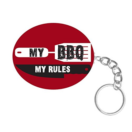 ShopTwiz My Rules Printed Wooden (Oval Shape) Keyring
