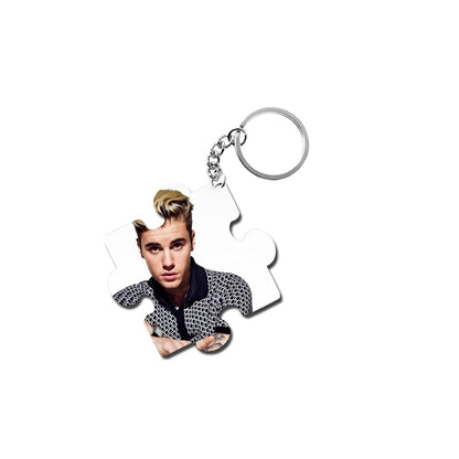 ShopTwiz Justin Bieber (JB) Wooden Puzzle Key Ring (Set of 2)