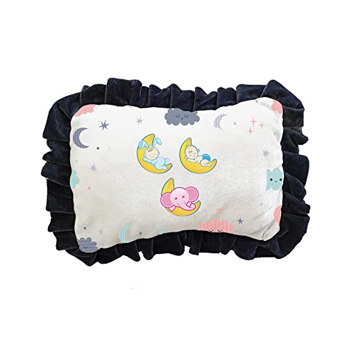 Prints and Cuts Moon Art Infants Head Shape Ultra Soft Pillow for Kids/Toddler/Baby (0-2 Years)