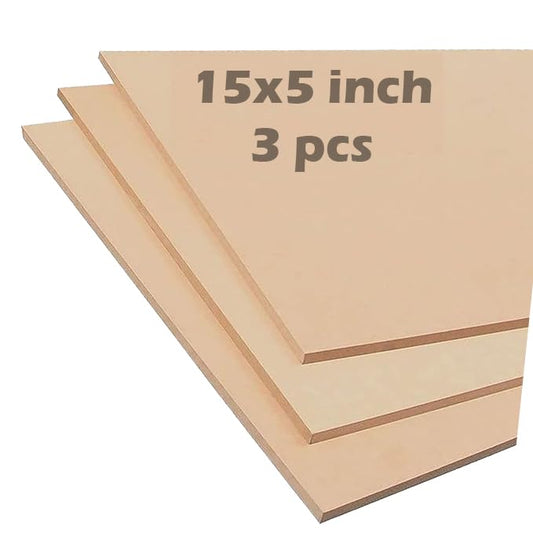 ShopTwiz 15 x 5 Inch (3 Sheets) Rectangle MDF Wood Boards for Art, Craft, Resin, Lippan, Mandala, Painting, Wall Hanging, Decoration (3 Pieces)