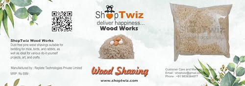 ShopTwiz Dust Less Bedding Wood Shavings for Hamster, Bird, Guinea Pig, Mice, Rabbit, Reptiles & Small Animals,