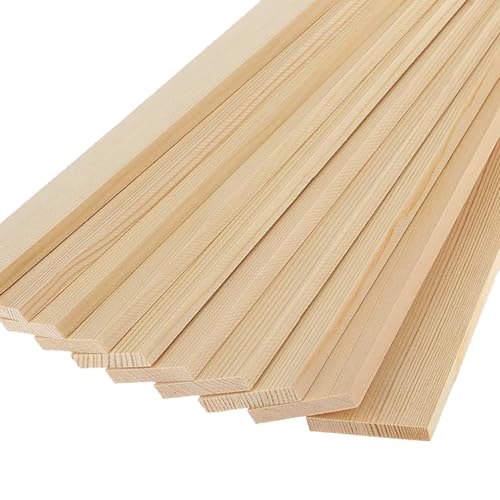 ShopTwiz Craft 20 Pieces Natural Pine Wood Rectangle Board Panel for Arts Craft (30X4X0.6 cm)