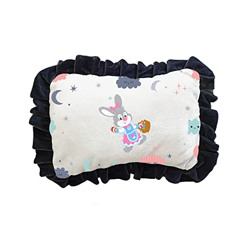 Prints and Cuts Playing Rabbit Infants Head Shape Ultra Soft Pillow for Kids/Toddler/Baby (0-2 Years)