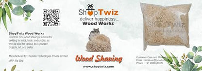 ShopTwiz Wood Shaving -Natural Soft Bedding for Birds and Small Animals - Cozy Nesting Material for All Bird Species - Ideal for, Guinea Pigs, Rabbits & Guinea Pigs