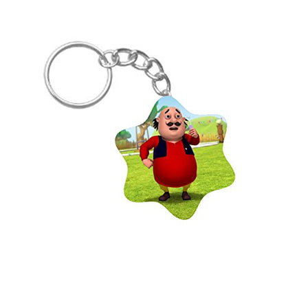 ShopTwiz Motu Patlu Printed Wooden (Hexagon) Keyring