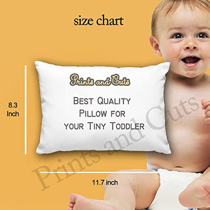 Prints and Cuts Toddler/Baby/New Born Pillow with Extra Soft Pillow Cover - Bear Letter - 9" x 12" - Baby Pillow for Bedding, Bed Set - (Set of 1)