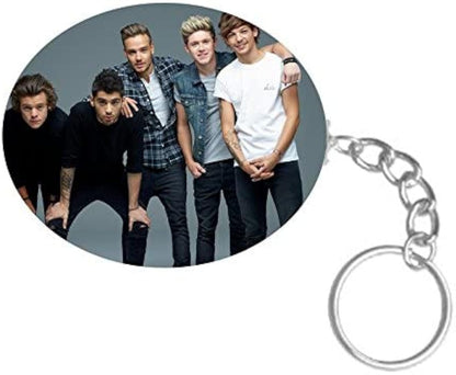 ShopTwiz One Direction Printed Wooden (Oval Shape) Keyring