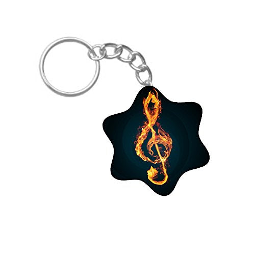 ShopTwiz Fire Sound Printed Wooden (Hexagon) Keyring