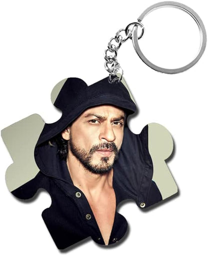 ShopTwiz Shahrukh Khan Wooden Puzzle Key Ring (Set of 2)