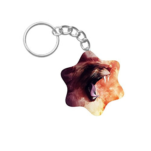 ShopTwiz Roar Printed Wooden (Hexagon) Keyring