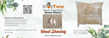 ShopTwiz Wood Shaving Bedding for, Lab Rat, White Rat (Dust Free) - Natural Pine Wood